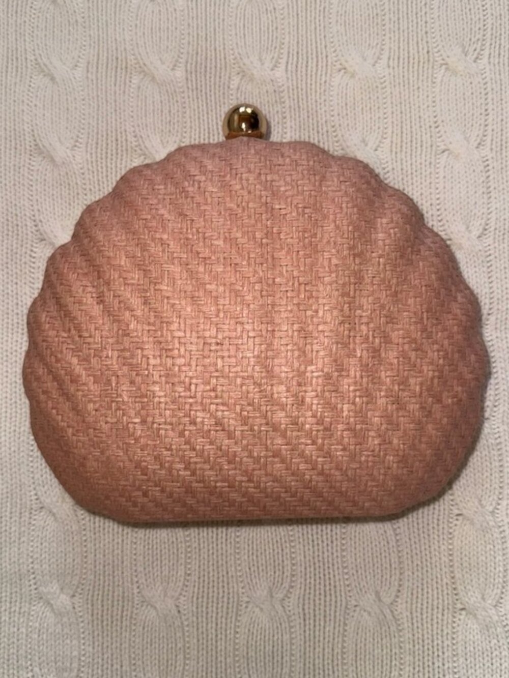 Cabana by The Seaside Style Blush Pink Shell Clutch Purse Bag